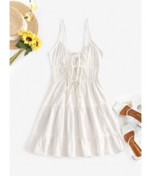 Ties Cami Mini Tiered Dress