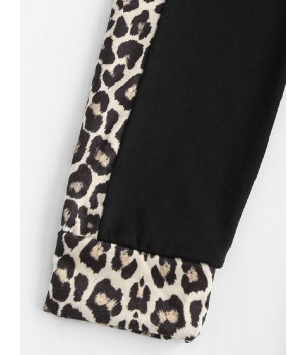 Leopard Insert Mini T Shirt Dress