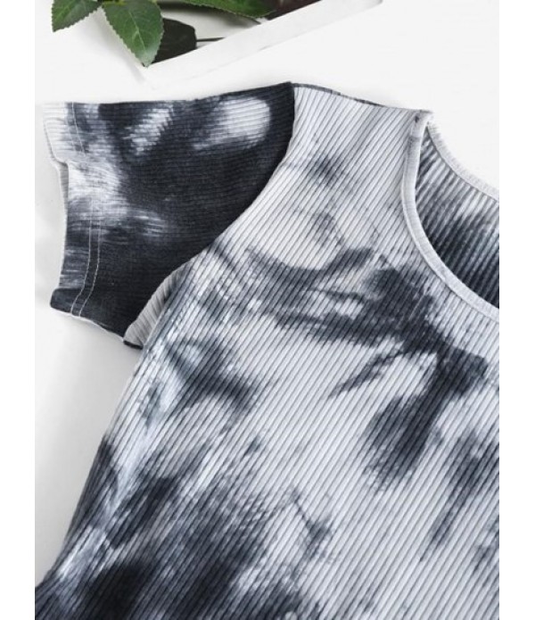 Tie Dye Ribbed Tulip Hem Dress